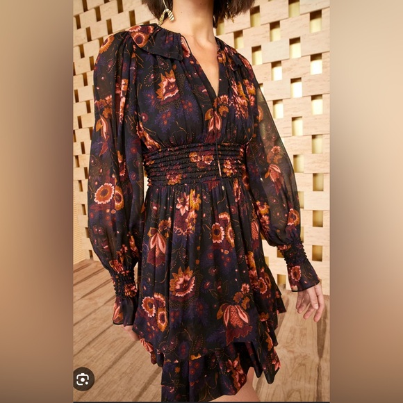 Ulla Johnson Adara Silk Chiffon Dress Sz 6 - Picture 3 of 8